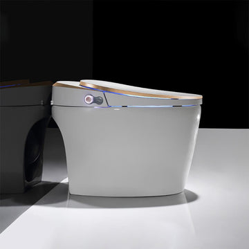 White One-Piece Elongated Automatic Smart Toilet Floor Mounted Self-Clean